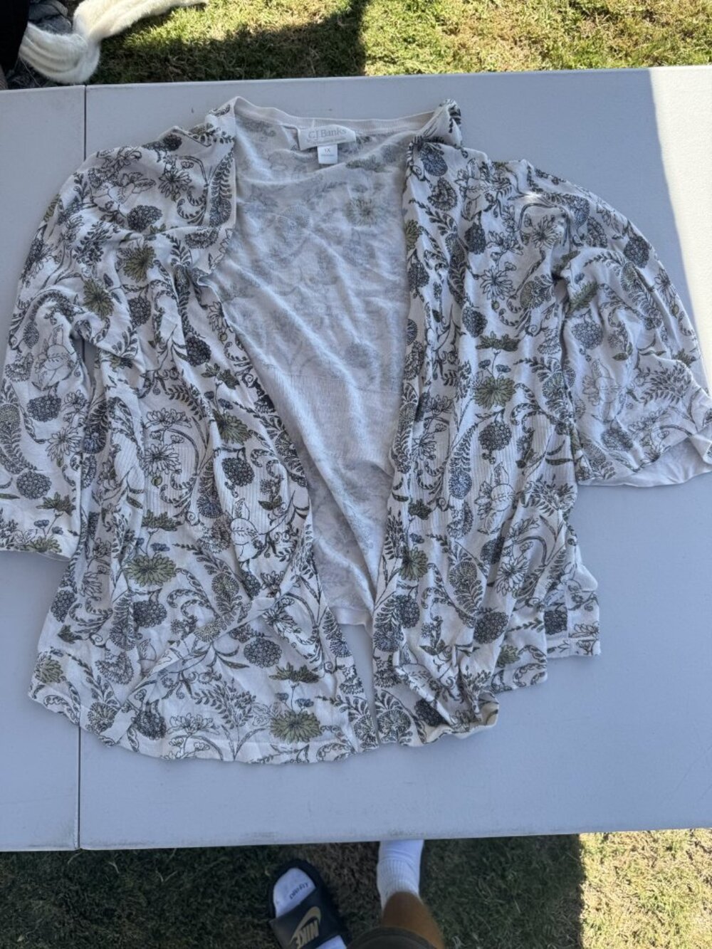 CJ Banks Floral Open Front Cardigan 1X